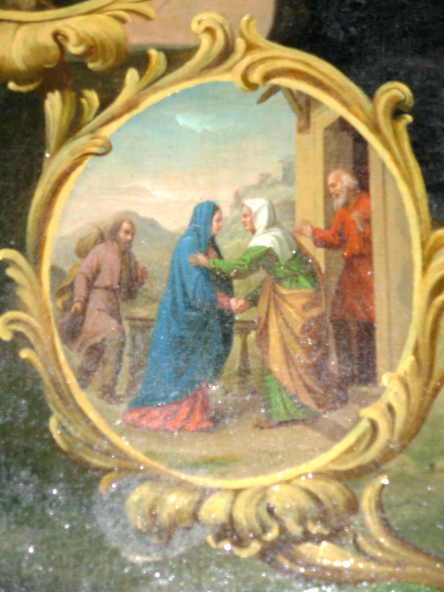 Le médaillon de la Visitation ( détail retable du Rosaire )
