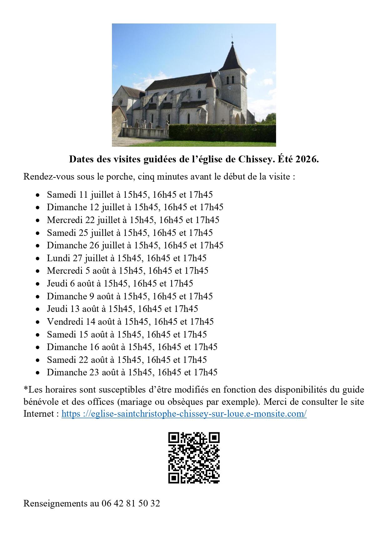 Affiche 2026 VISITES GUIDEES